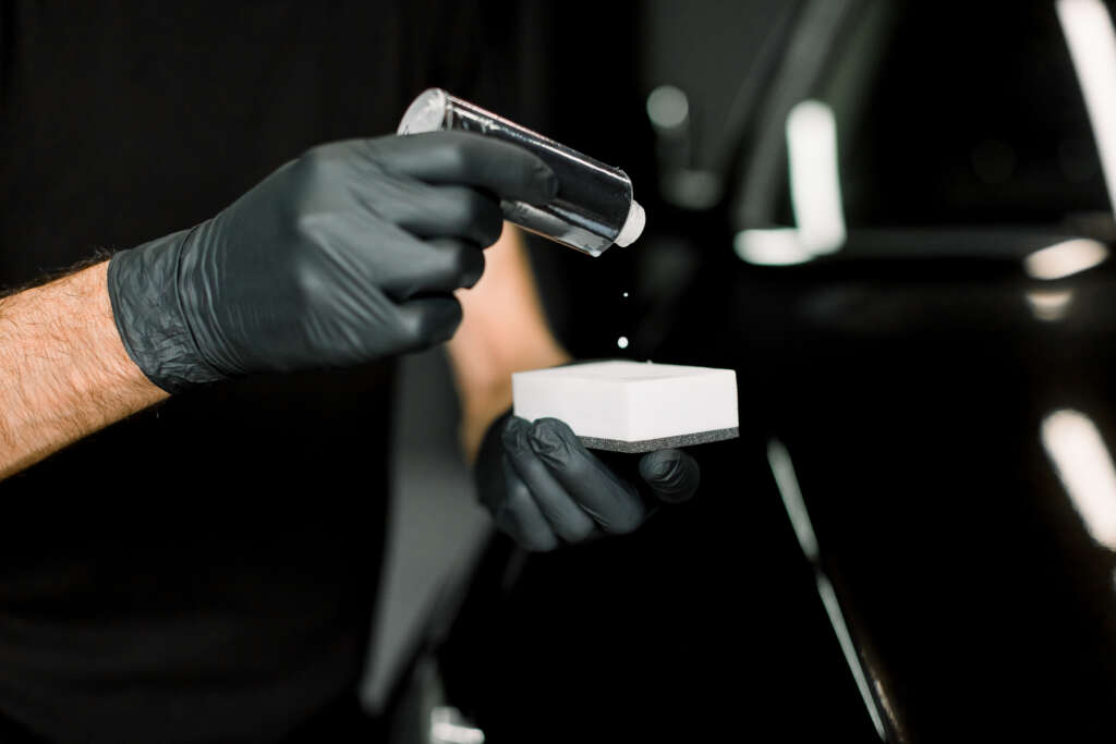 Ceramic Coating Being Applied To Car Paint
